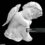 Little white guardian angel isolated on black background